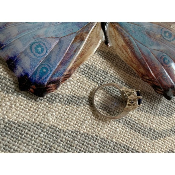 Sterling Silver 925 Blue Cubic Zirconia Sapphire 6.5" - Picture 4 of 6